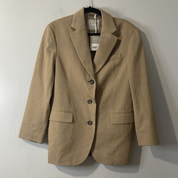 EVERLANE The 80's Oversized Blazer Size 2 Khaki NEW Preppy Modern Casual Career - Picture 2 of 9